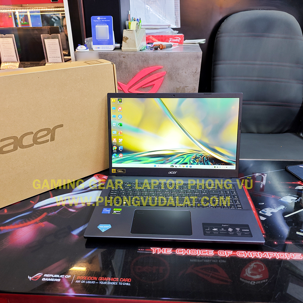 ACER ASPIRE 7 GAMING | A715-76G-59MW | I5-12450H | 8GB D4 | 512GB NVMe | RTX 2050 4G | 15.6” FHD 144HZ | LED PHÍM