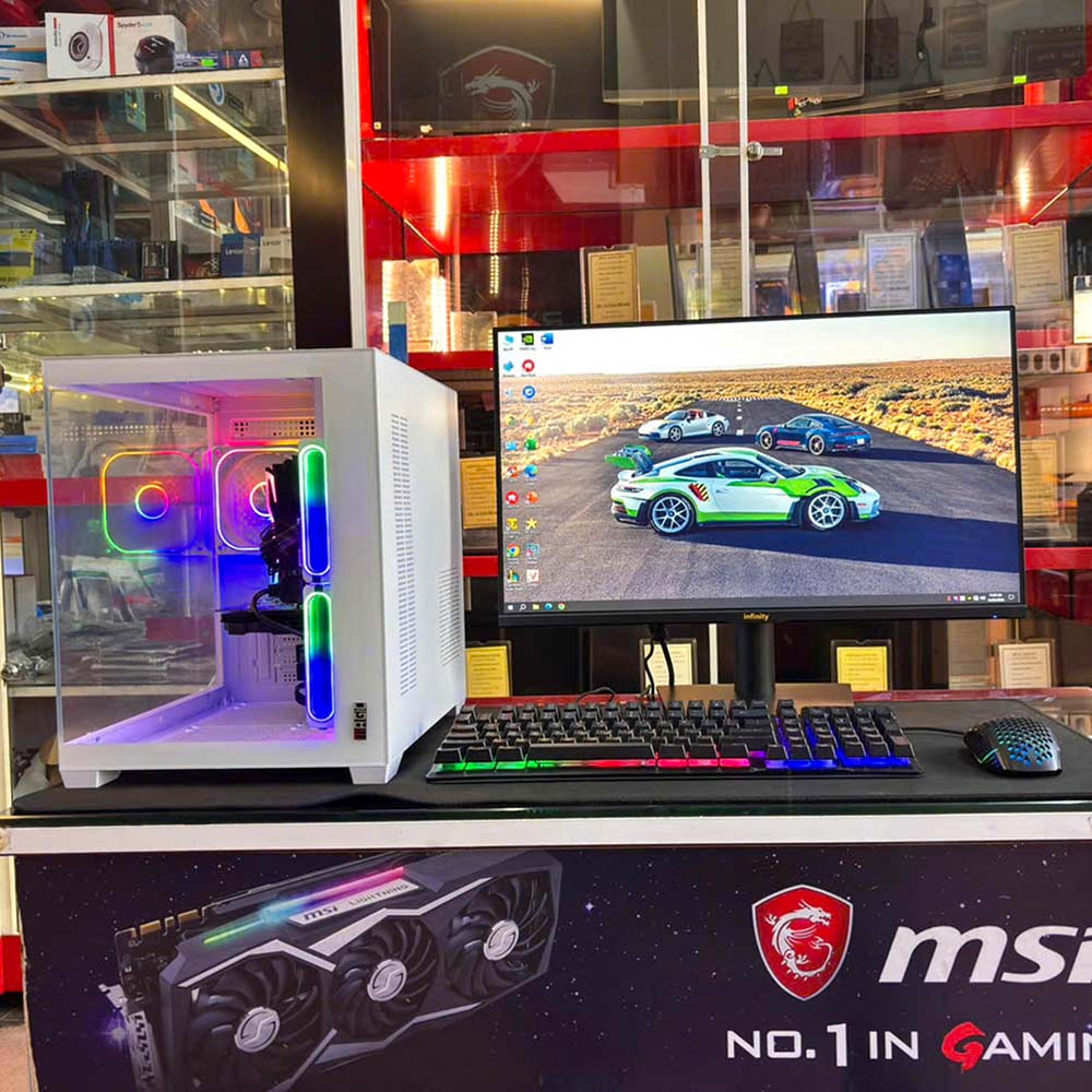 BỘ PC 2ND CORE I3-12100F | MAIN H610 | RAM 16GB D4 | SSD 256GB SATA | VGA GTX 1660 SUPER 6GB | NGUỒN 650W | CASE A-QUA BỂ CÁ TRẮNG | MÀN 24'' FHD | PHÍM CHUỘT GAMING LED RGB