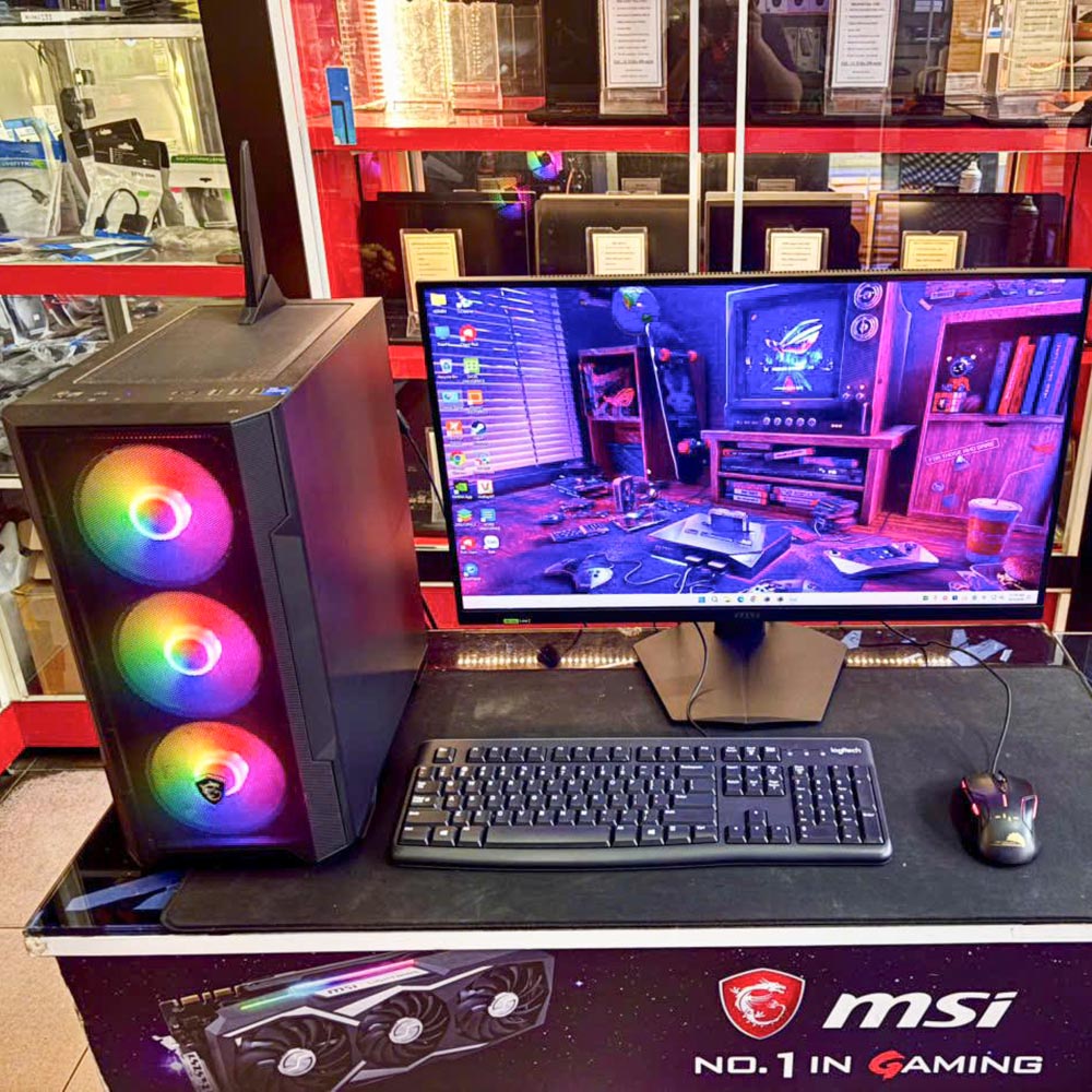 BỘ PC 2ND COER I5-12400F | MAIN B760M | RAM 16GB RGB | 500GB NVMe | VGA RTX 3050 6GB | NGUỒN 650W | CASE MSI MAG M100A | MÀN MSI 27'' 180Hz