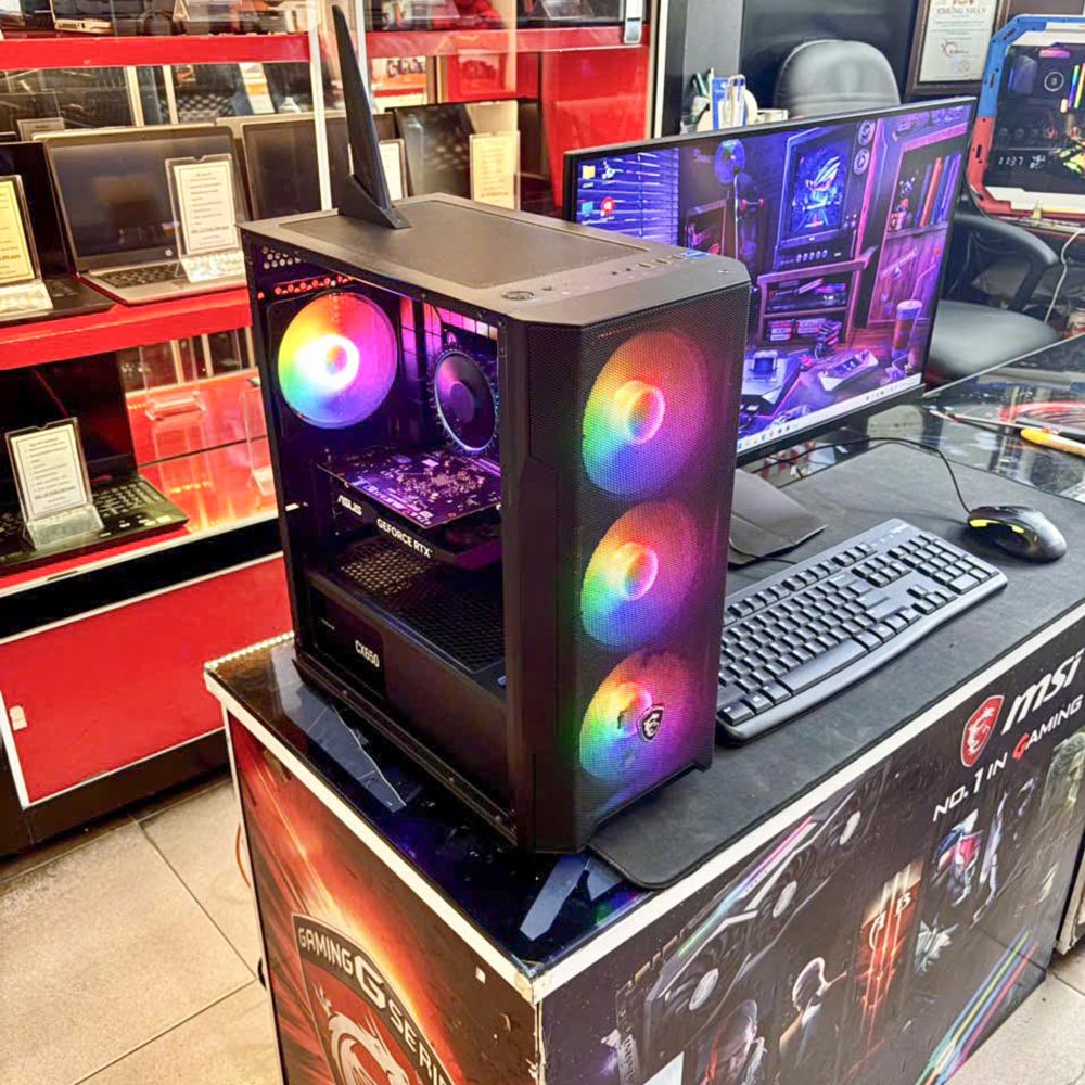 BỘ PC 2ND COER I5-12400F | MAIN B760M | RAM 16GB RGB | 500GB NVMe | VGA RTX 3050 6GB | NGUỒN 650W | CASE MSI MAG M100A | MÀN MSI 27'' 180Hz