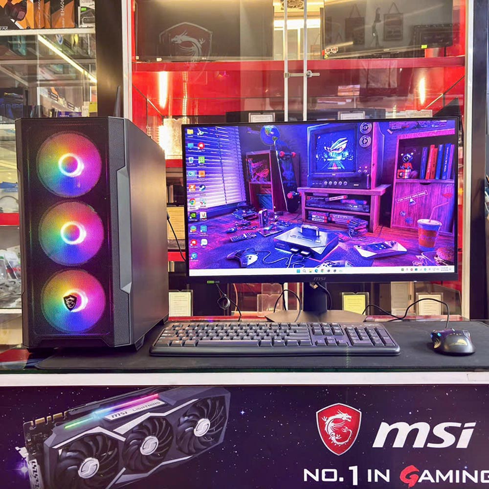 BỘ PC 2ND COER I5-12400F | MAIN B760M | RAM 16GB RGB | 500GB NVMe | VGA RTX 3050 6GB | NGUỒN 650W | CASE MSI MAG M100A | MÀN MSI 27'' 180Hz