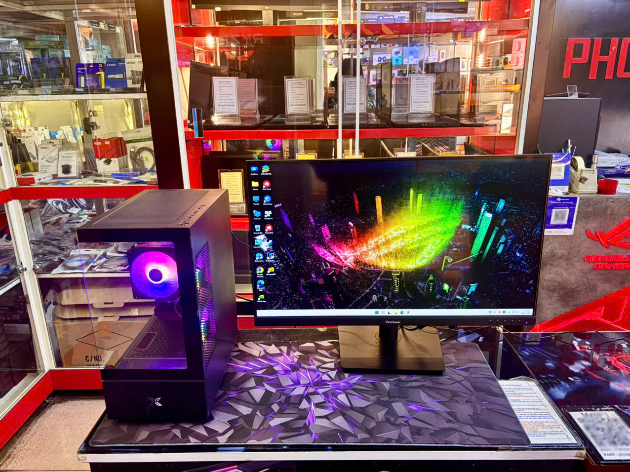 BỘ PC 2ND CORE I5-14400F | MAIN B760M | RAM 16GB RGB | SSD 512GB | VGA RTX 3050 6GB | NGUỒN 650W | CASE XIGMATEK ALPHARD M 3GF | MÀN VIEWSONIC 32'' 75Hz