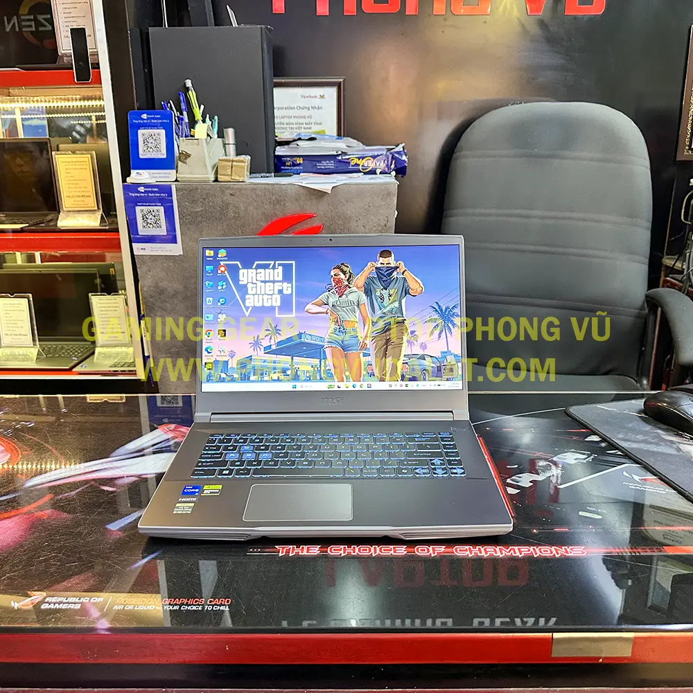 MSI GAMING THIN 15 B13UCX 280VN | I5-13420H |16GB D4 | 512GB NVME | RTX 2050 4G | 15.6 FHD 144Hz | LED PHÍM XANH | COSMOS GRAY